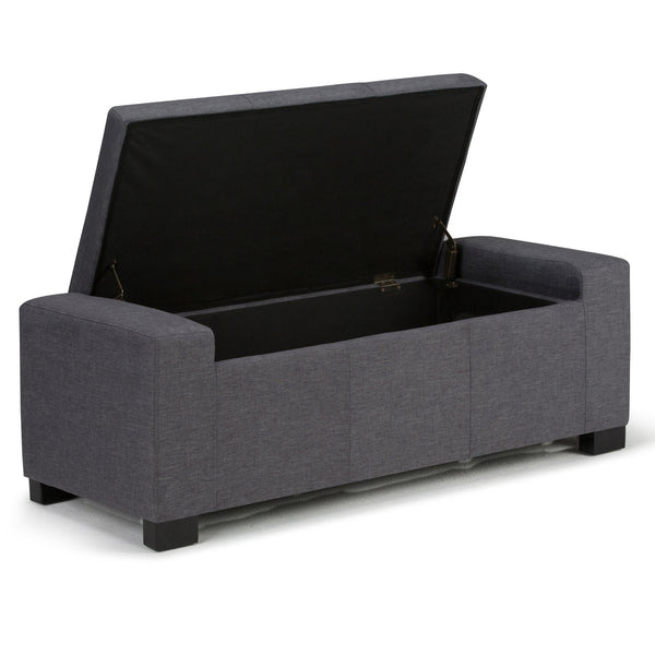 English Elm Laredo Large Storage Ottoman – Stylish Slate Grey Bench With Ample Storage & Comfortable Seating B136P159046