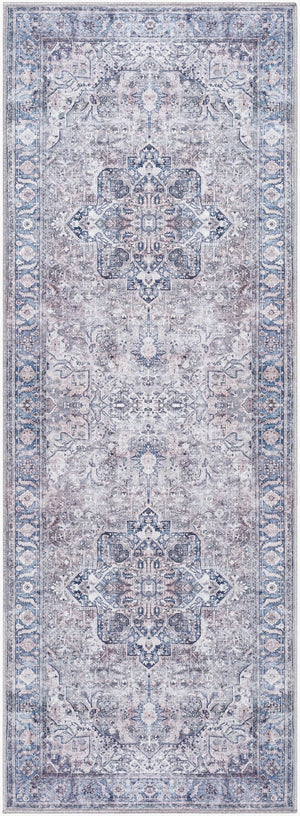 Livabliss Georgina Flatweave Runner Rug Machine Woven Polyester for Hallway and Entryway Use Cream, Gray 2'7" x 12' GOR2303-2712