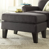 Homelegance By Top-Line Huntley Modern Ottoman Dark Grey Rubberwood