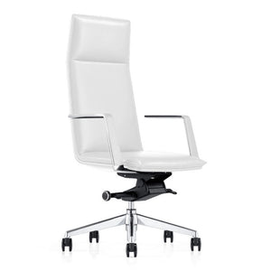 VIG Furniture Gorsky Modern High-Back Executive Ergonomic Chair With Vegan Leatherette, Tilt Lock & 330 Lb Capacity White Office Chair VGFUA1819-WHT-OC