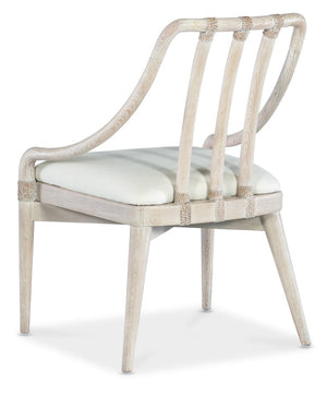 Hooker Furniture Commerce Seaside Chair — Coastal Dining & Accent Chair With Oyster Performance Seat, Rope-Wrapped Joints, Natural Wood Finish 7228-75012-80