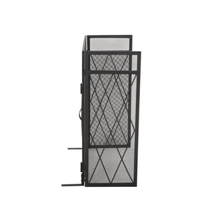 English Elm Christopher Knight Home® - FOLDING Folding Screen with Door Matte Black Iron Room Divider Privacy Panel Durable 34.25x28.25x4.5" 67300.00MTBLK