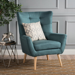 English Elm Club Chair Tufted Back Rubberwood Legs Mid-century Modern Accent Seat for Living Rooms 60751.00DTE
