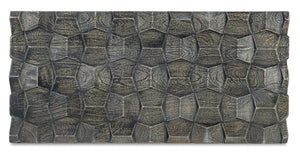 Hooker Furniture Commerce Chiseling Cocktail Table — Sculptural Mango Wood Square Table, Chiseled Carved Black Finish, Durable Elegance 7228-80151-99