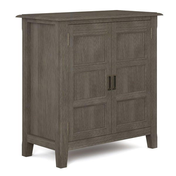 English Elm Burlington Low Storage Cabinet with Handcrafted Solid Wood, Transitional Design, Adjustable Shelves and Anti-Tip Safety Dark Brown B136P158509