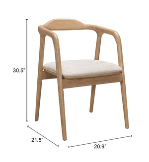 Zuo Modern Hosoi Dining Chair In Beige - Modern Elegance With Premium Polyester & Rubberwood For Your Home Beige 100% Polyester,Rubberwood 110511-zuo-modern