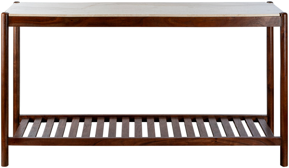 Guapa GPA-001 30"H x 56"W x 15"D Console Table GPA001-301556  Top: Cream; Base: Brown Surya