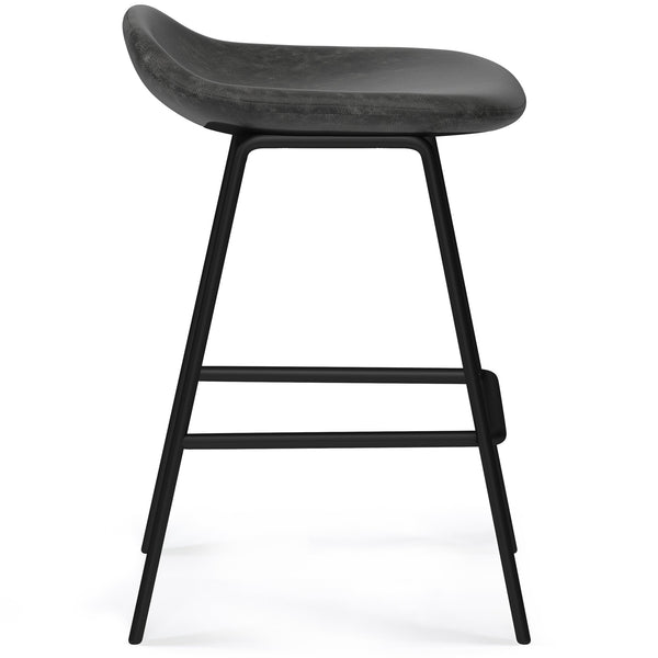 English Elm Dafney Counter Height Stools Set Of 2 - Stylish Distressed Charcoal Grey For Modern Spaces B136P158580