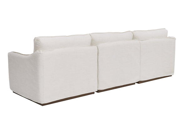 A.R.T. Furniture Alias Modular Sectional Sofa With Luxurious Slipcovers And Light Oak Frame For Chic Living Spaces White Slipcover In A Polyester,Linen Blend Fabric,In A Vanilla Coloration 761511-5302s3