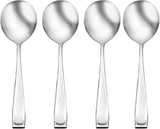 Oneida Moda Elegant Stainless Steel Soup Spoons, Set of 4 - Mirror Finish & Dishwasher Safe