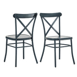 Homelegance By Top-Line Greta Metal Dining Chairs (Set of 2) Blue Metal