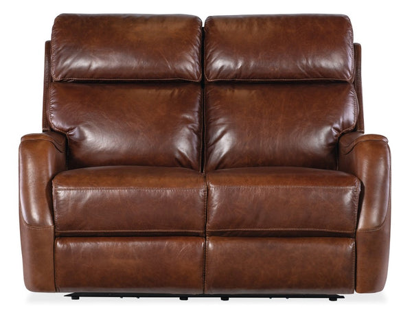 Hooker Furniture Miles Zero Gravity Console Loveseat With Semi-Aniline Leather, Power Headrests, Usb Port & Storage 41.50 L x 55.50W x 42.00H SS734-PHZ2-088