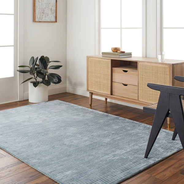 Surya Graphite 2' X 3' Handmade Area Rug - Luxurious Viscose With Modern High/Low Texture For Elegant Spaces Blue Viscose Gph54-23