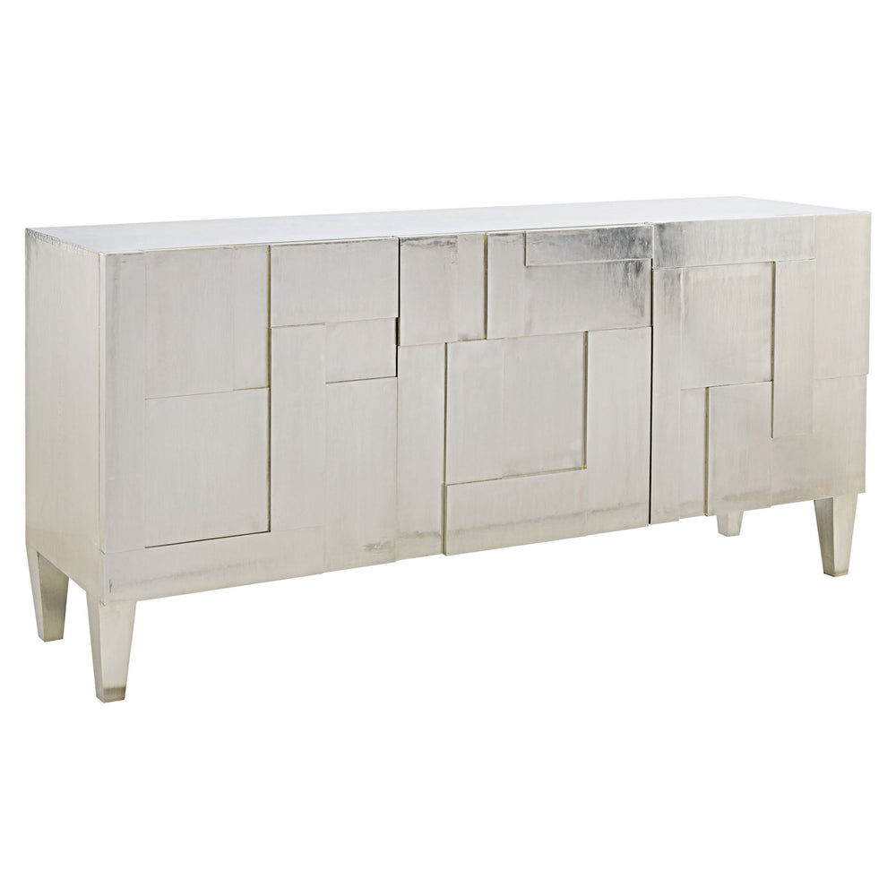 Bernhardt Bernhardt German Silver Carleton Console — 72"W Modern Entertainment Cabinet With Storage & Cable Management 369870