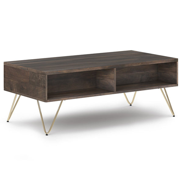 English Elm Hunter Lift Top Coffee Table - Versatile Ebony Finish With Smart Storage & Industrial Style Accents B136P158728
