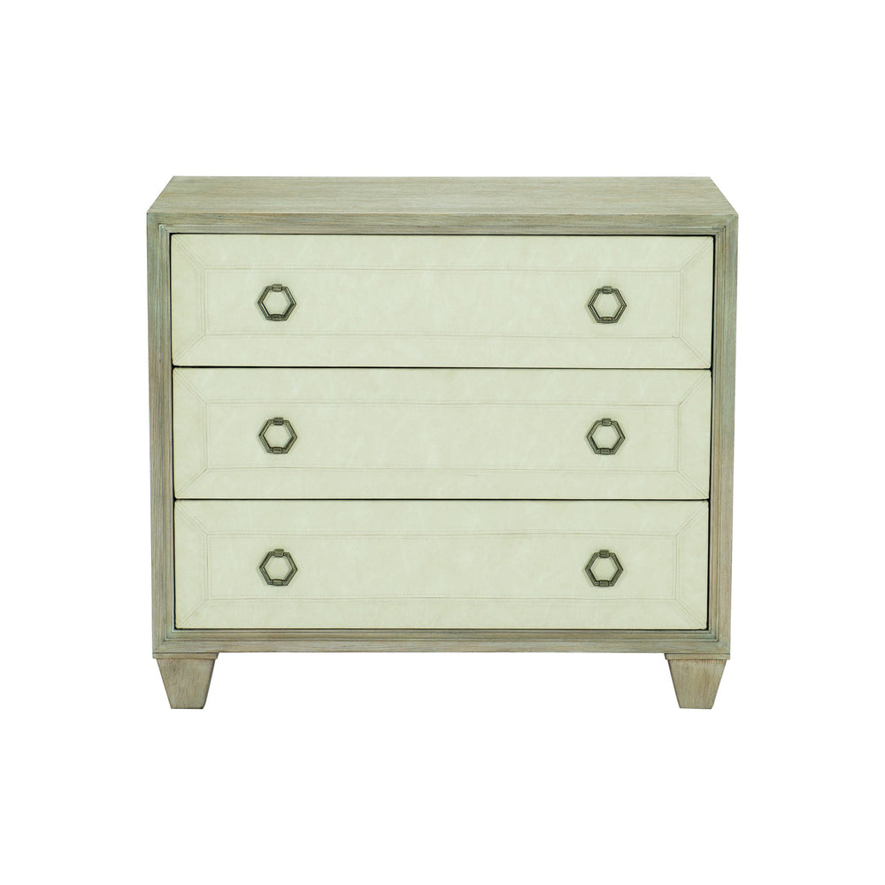Bernhardt Bernhardt Santa Barbara Nightstand 34" — Wire‑Brushed Oak, Performance‑Fabric Drawers, Vintage Nickel Accents 385218