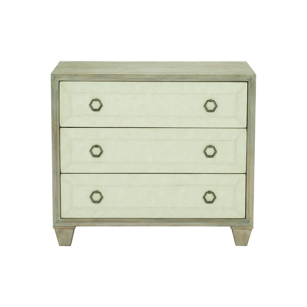 Bernhardt Bernhardt Santa Barbara Nightstand 34" — Wire‑Brushed Oak, Performance‑Fabric Drawers, Vintage Nickel Accents 385218