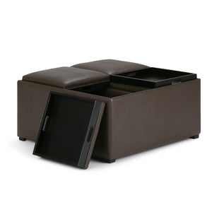 English Elm Avalon - Stylish Square Storage Ottoman Coffee Table In Chocolate Brown For Modern Living Spaces B136P159745
