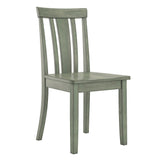 Homelegance By Top-Line Lorren Slat Back Wood Dining Chairs (Set of 2) Green Rubberwood