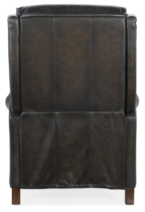 Hooker Furniture Stark Brindisi Leather Manual Push-Back Recliner With Nailhead Trim, Scoop Arms & Dark Wood Legs RC234-PB-089