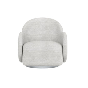 A.R.T. Furniture Rothko Swivel Chair - Contemporary Driftwood Barrel Design With Comfortable Foam Upholstery White Rubberwood Solids,Foam,Fabric,Metal 529516-5517