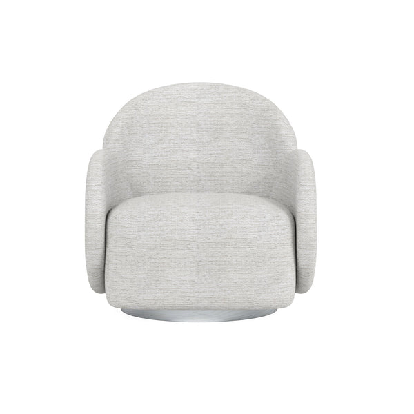 A.R.T. Furniture Rothko Swivel Chair - Contemporary Driftwood Barrel Design With Comfortable Foam Upholstery White Rubberwood Solids,Foam,Fabric,Metal 529516-5517