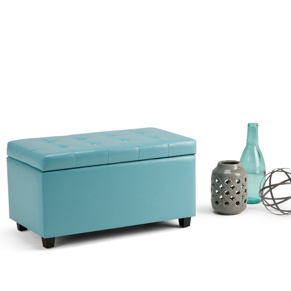 English Elm Cosmopolitan Soft Blue Storage Ottoman - Stylish Seating With Hidden Storage For Any Room B136P159763