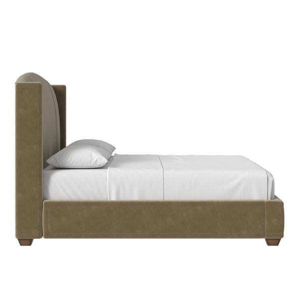 A.R.T. Furniture Harbor Upholstered Panel Bed - Cozy Camel Design with Arched Headboard for Timeless Elegance 338125-2731