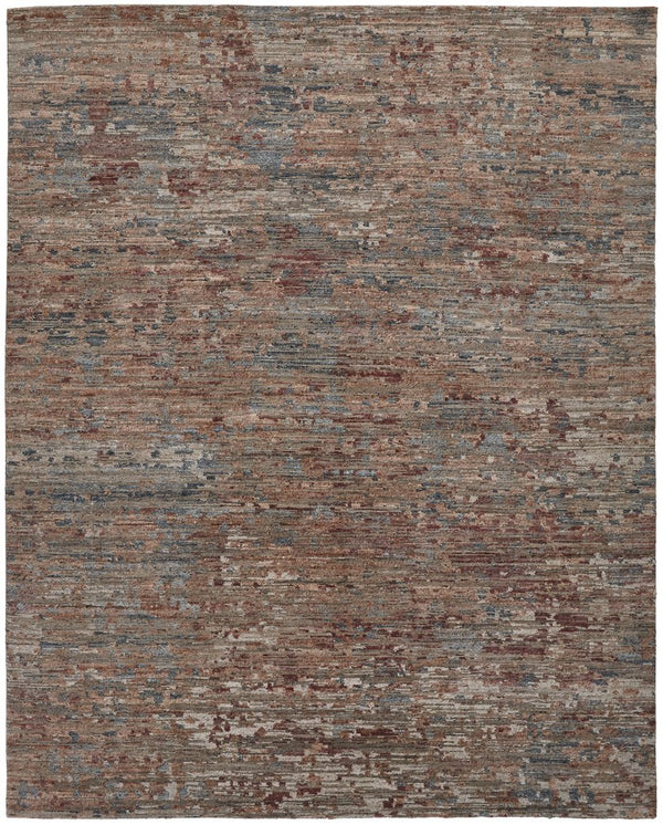 Feizy Rugs Conroe Hand-knotted Wool And Viscose Abstract Rug – Luxurious Modern Art For Your Home Décor Red,Blue Wool,Viscose Cro6827fredmlte50