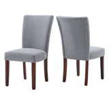 Homelegance By Top-Line Harmonn Upholstered Parson Dining Chairs (Set of 2) Espresso Rubberwood