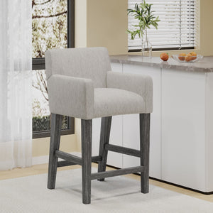 Christopher Knight Home® - Noble House - - Upholstered 26 Inch Counter Stool - Light Gray/Gray