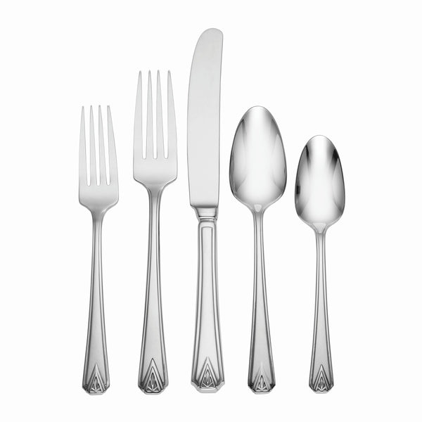 Lenox Oneida Deauville 1929 45 Piece Fine Flatware Set, Service for 8 Metallic, STAINLESS METAL F111045A