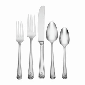 Lenox Oneida Deauville 1929 45 Piece Fine Flatware Set, Service for 8 Metallic, STAINLESS METAL F111045A