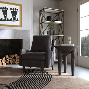 Hooker Furniture Commerce Pyramid Side Table In Solid Mango Wood, Rustic Dark Finish, Compact Shelf For Livingroom Decor 7228-50011-89