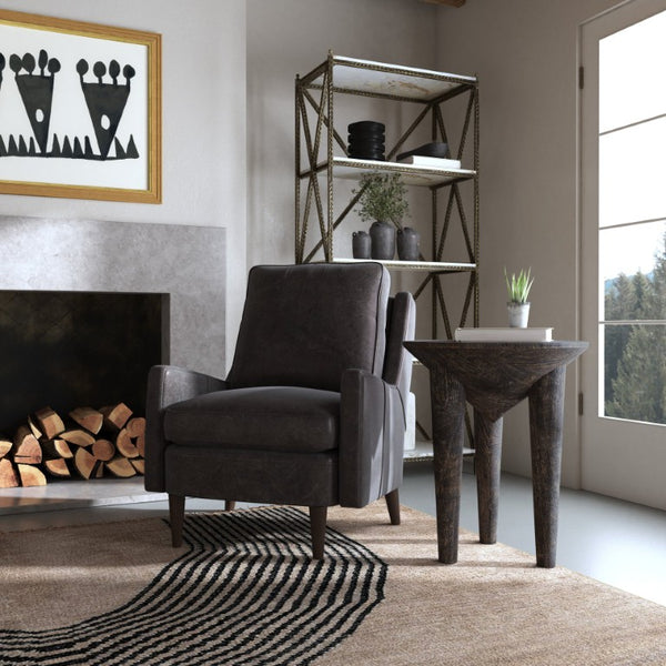 Hooker Furniture Commerce Pyramid Side Table In Solid Mango Wood, Rustic Dark Finish, Compact Shelf For Livingroom Decor 7228-50011-89