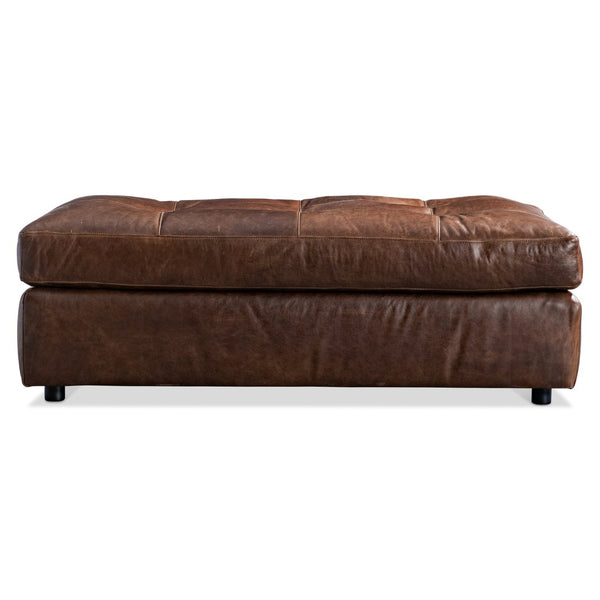 Bernhardt Bernhardt Nest Tufted Leather Cocktail Ottoman for Modern Living Room Lounges 3300LO