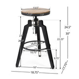 Christopher Knight Home® - Noble House - Isla Antique Finish Firwood Swivel Barstool