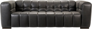 Grenoble GRB-001 29"H x 94"W x 34"D Sofa GRB-001  Upholstery: Black; Base: Black Surya