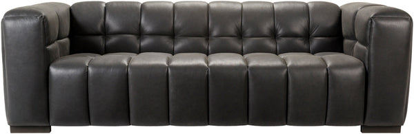 Grenoble GRB-001 29"H x 94"W x 34"D Sofa GRB-001  Upholstery: Black; Base: Black Surya