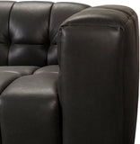 Grenoble GRB-001 29"H x 94"W x 34"D Sofa GRB-001  Upholstery: Black; Base: Black Surya