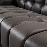 Grenoble GRB-001 29"H x 94"W x 34"D Sofa GRB-001  Upholstery: Black; Base: Black Surya