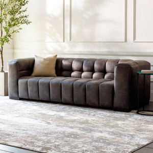 Grenoble GRB-001 29"H x 94"W x 34"D Sofa GRB-001  Upholstery: Black; Base: Black Surya