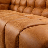 Grenoble GRB-003 29"H x 94"W x 34"D Sofa GRB-003  Upholstery: Medium Brown; Base: Black Surya