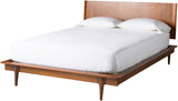 Grande GRD-001 44"H x 66"W x 86"D Wood Bed GRD001-Q  Top: Brown; Base: Brown Surya