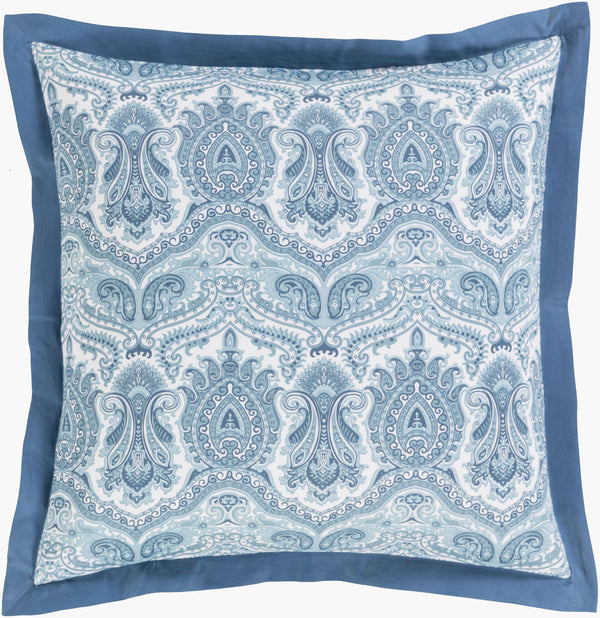 Surya Griffin Traditional Cotton Bedskirt, 88"W X 92"L, Elegant Design For Cozy Bedroom Makeover Blue Cotton,Cotton Grf1001-fq