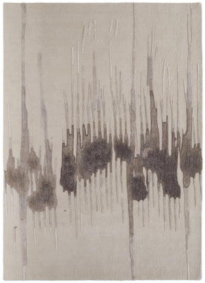 Feizy Rugs Anya Modern Watercolor-inspired Hand-tufted Wool And Viscose Rug For Contemporary Spaces Ivory,Brown,Taupe Wool,Viscose Any8882fgrybrng00