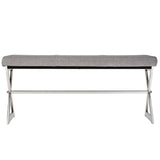 Homelegance By Top-Line Tamsin Linen 40-inch Metal Bench Silver Metal