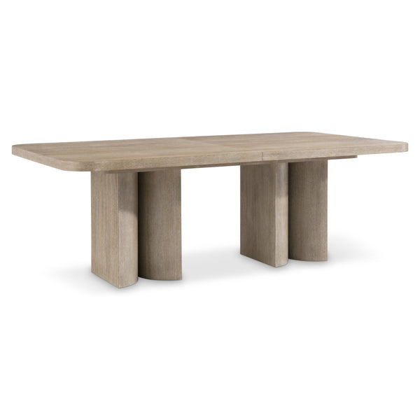 Bernhardt Bernhardt Sculptural Loggia Dining Table In Wire-Brushed Aria Oak, Double Pedestal, 88" W/Leaf K2209