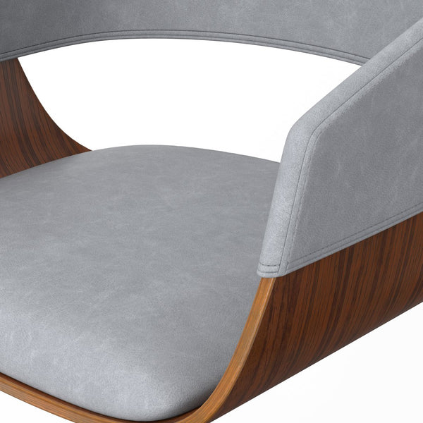 English Elm Lowell Adjustable Swivel Bar Stool - Modern Stone Grey Vegan Leather & Bentwood Comfort Design B136P158834