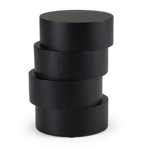 VIG Furniture Grove Modern Black End Table With Sculptural Free-Form Silhouette, Matte Finish, Durable Engineered Materials (13.5X13.5X20.75") VGBR-SBA-9644-BLK